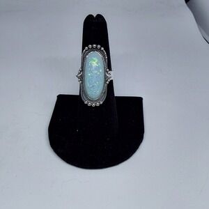 Women's Bohemian Glam Retro Zinc Inlaid‎ Stone Ring Size 7 (Adjustable)